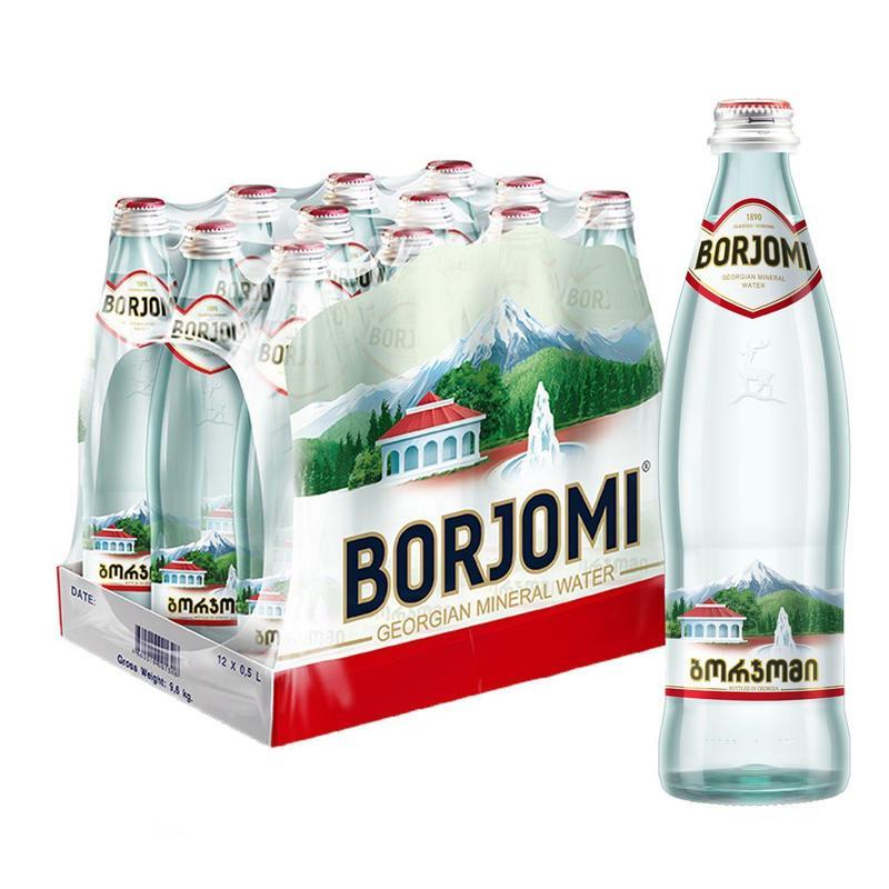 Минеральная вода Borjomi газированная, стекло 0,5л